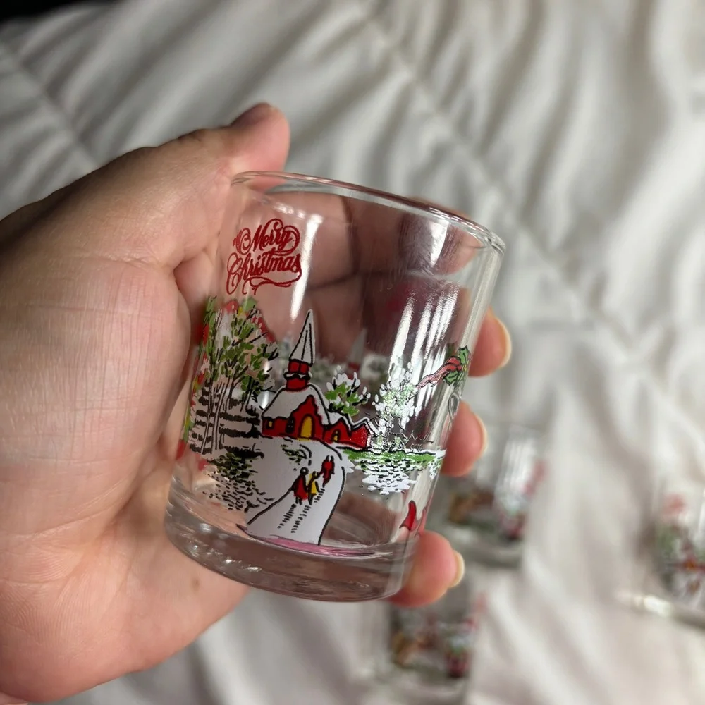 Vintage Christmas shot cup Santa‎ Claus party